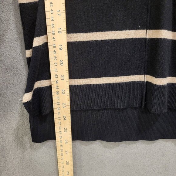 Bobeau‎ Women's V-Neck Lightweight Sweater Black with Brown Stripes Size Small - Picture 5 of 5